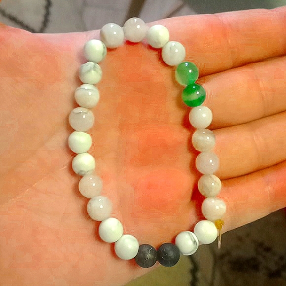 NATURAL CRYSTAL SPIRITUAL BRACELET STRETCHY BEADS 8MM JADE, ROSE QUARTZ - Picture 5 of 6